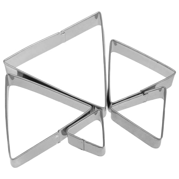HEMOTON 5 Pcs Stainless Steel Triangle Biscuit Cutters Sweets Pancake Cutting Dies Home Baking Tool Embossing Molds (Silver)