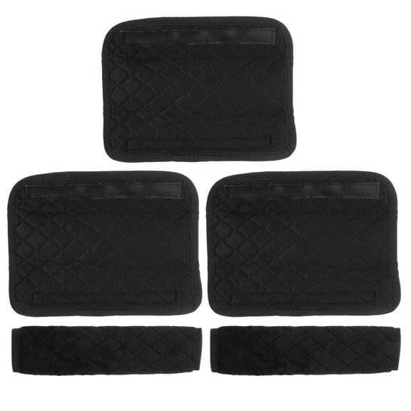 SOPOTUTU 5-Pack Black Plush Shoulder Strap Pads Soft Comfortable Cushion Covers for Bags, Backpacks, and Travel Gear