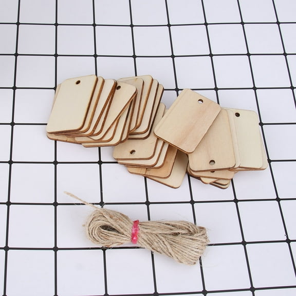 HEMOTON 50 Pcs Craft Blanks Decorative Wooden Hanging Tag