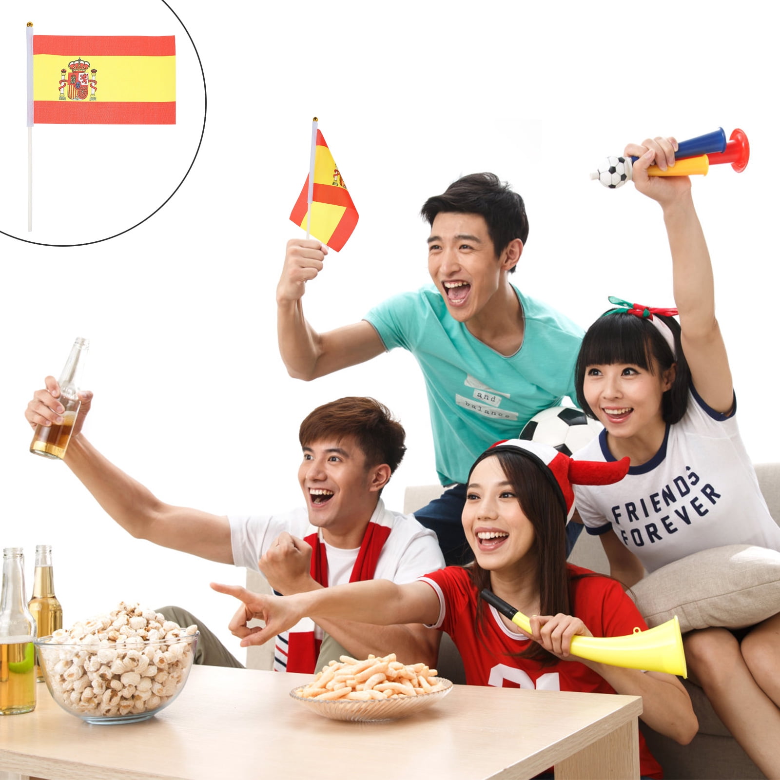 HEMOTON 50 Pcs National Party Decorations Hand Waving Flags Cheering ...