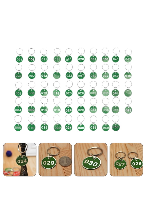 Hytrove 50Pcs Multipurpose Numbered Tags Metal Key Tags With Ring Waterproof For Sauna Club