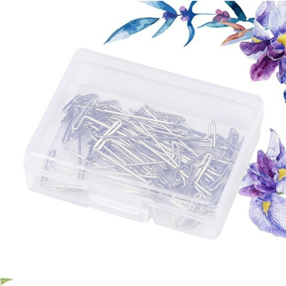 HEMOTON  50 Pcs Stainless Steel Needle Wig Styling Tools Hair Needles Wigs