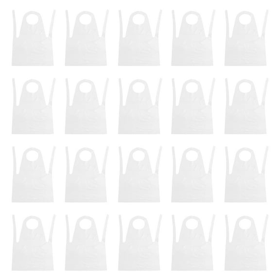 EXHUMKY Cooking Apron Plastic Disposable 50 Pcs 95x60cm Protective Cape