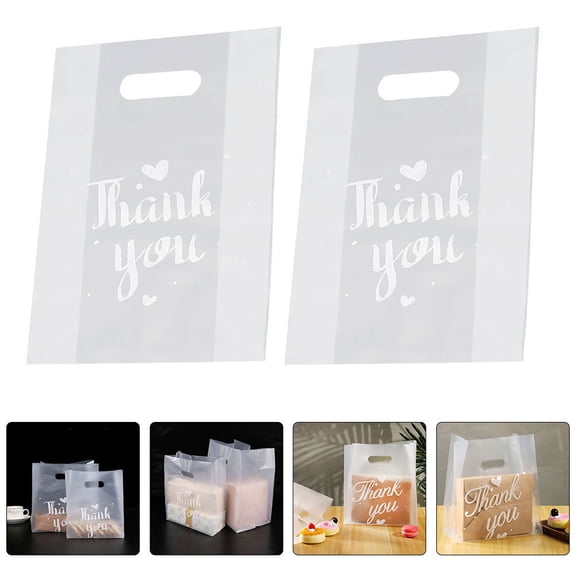 SOPOTUTU 50Pcs Transparent Cookie Packing Bags with Sturdy Structure for Food Storage