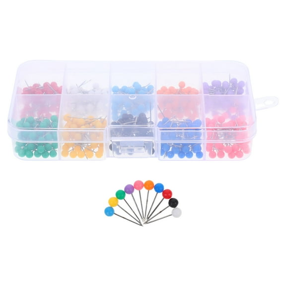 HEMOTON 500pcs Colored Thumbtack Plastic Colorful Drawing Pin Push Pin Set for Maps Calendar 10 Different Colors