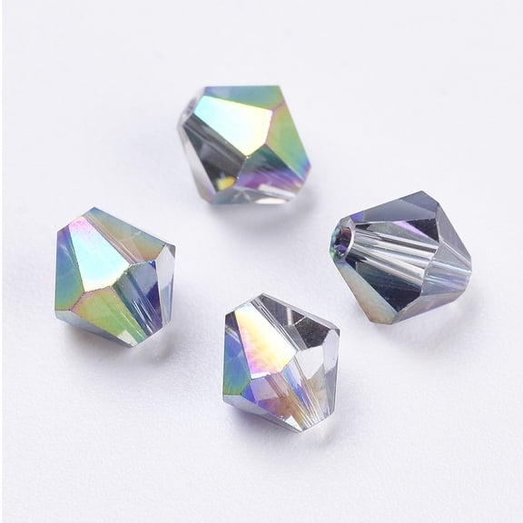 HEMOTON 50PCS Bipyramid Shape DIY Beads Handmade Jewelry Beads Accessories Hand Craft Supplies for Kids Girls