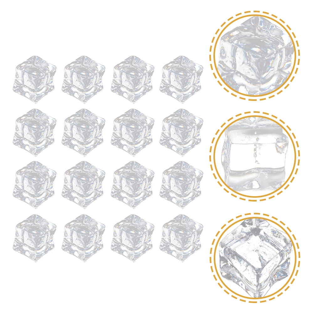 Irregular Ice Block HEMOTON 50pcs Fake Ice Cubes Clear Acrylic Ice Cubes Irregular Fake Ice ...