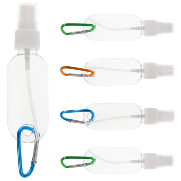 HEMOTON 5 Pcs Refillable Press Pump Bottles with Cleaning Hook for Liquid Soap Lotion Shampoo