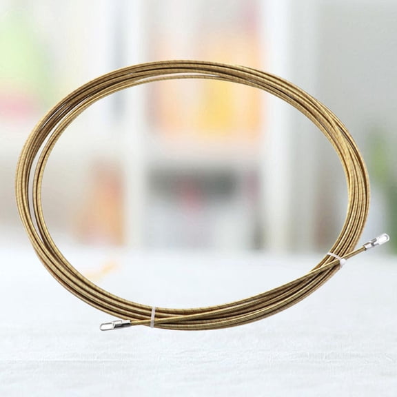 HEMOTON 5m Electrical Threader Cable Wire Metal Lead Wire Stretcher Dark Groove Wire Cable Puller (Golden)