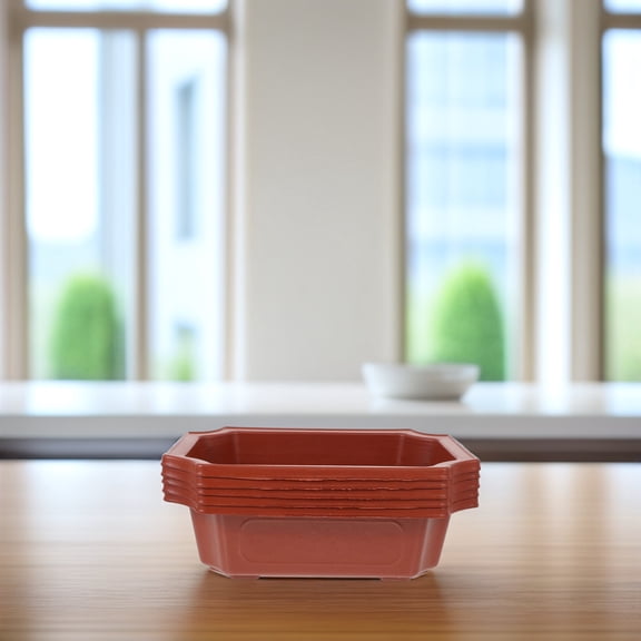 HEMOTON Set of 5 Rectangular Flower Pots for Windowsill, Decorative Flower for Home and Garden