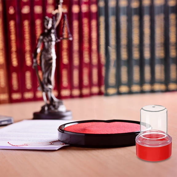 HEMOTON 5pcs Plastic Stamper Box Round Case For Office And Financial Supplies Sturdy And Convenient Storage For Stamps Accessory For Business And School Use