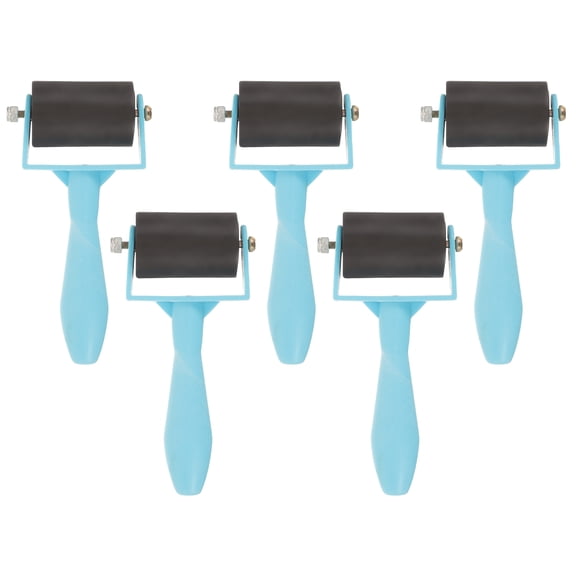 HEMOTON 5pcs Printmaking Rollers Glue Rollers Stamping Wallpaper Gluing Rollers Plastic Rollers