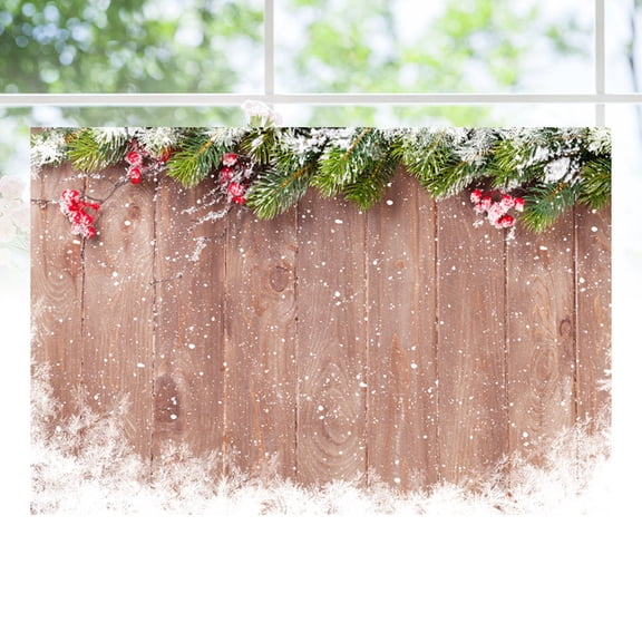 HEMOTON 5x3ft Christmas Backdrop with Rustic Wood Design, Holiday Photo Background for Party, Photography Studio Decoration