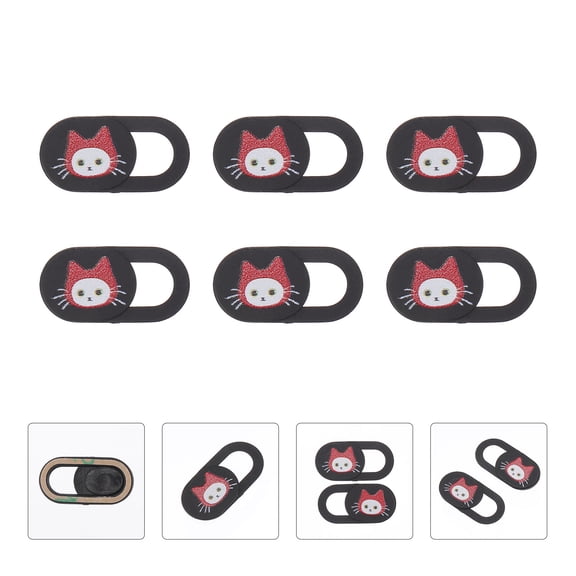 EXHUMKY Computer Camera Protector Plastic for Home Privacy 6Pcs 0.7X0.4X0.04In