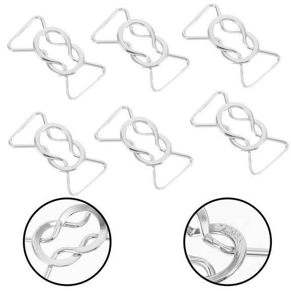 HEMOTON 6 Pairs Silver Overall Buckles Apparel Fasteners Belt Waist
