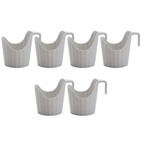 HEMOTON  6 Pcs Anti-scalding Coaster Coffee Work Desk Cup Holder Shopping Office White
