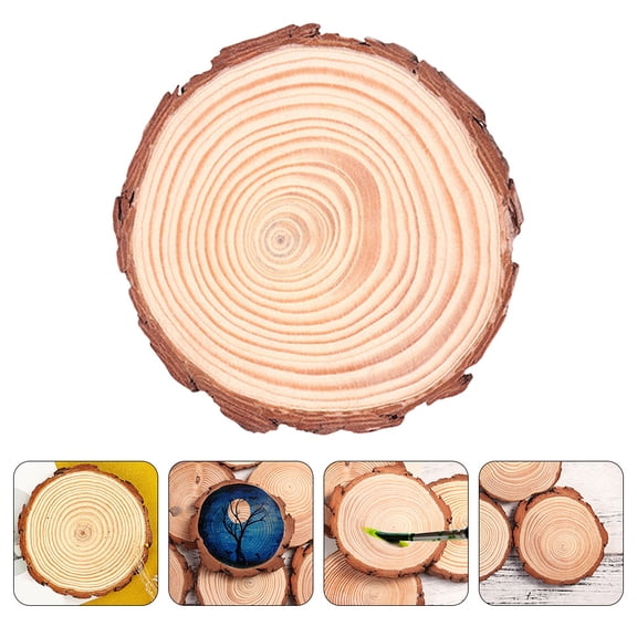 HEMOTON 6 Pcs Blank Coasters for Crafts Aesthetic Log Chip