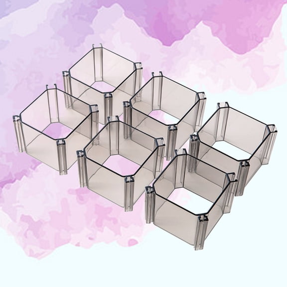 HEMOTON 6 Pcs Cellular Drawer Partition Plate Women Honeycomb Black