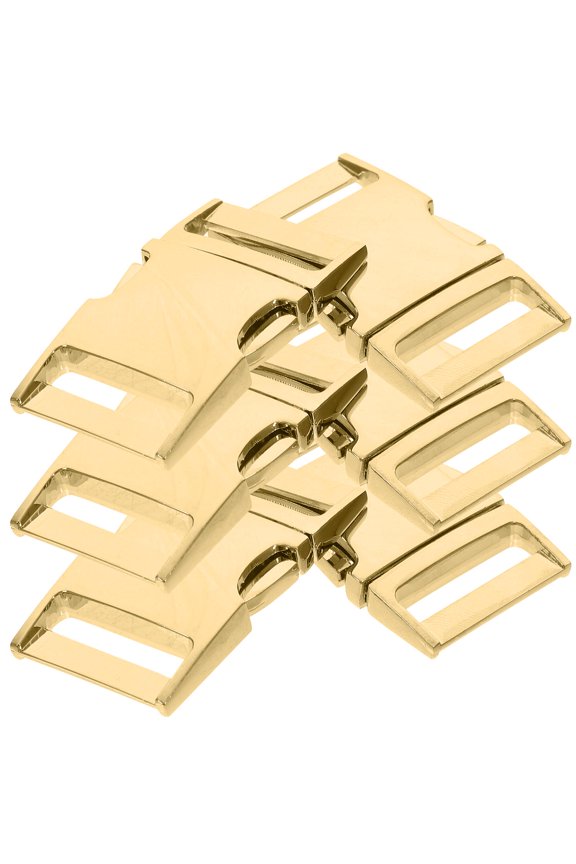 6 Pieces Heavy Duty Travel Belt Buckles with Removable Side Release Clips, Golden Carabiner Style