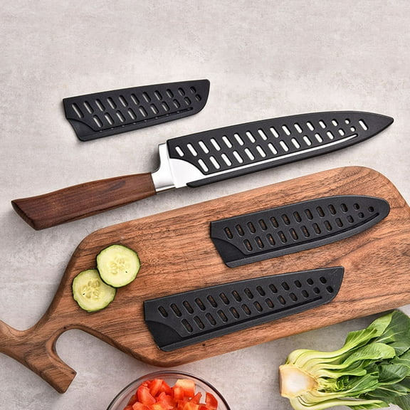 UPGRATOR 6Pcs Kitchen Plastic Scabbards Black Cutter Sleeves with High Impact Strength for Cooking Cutter Protection
