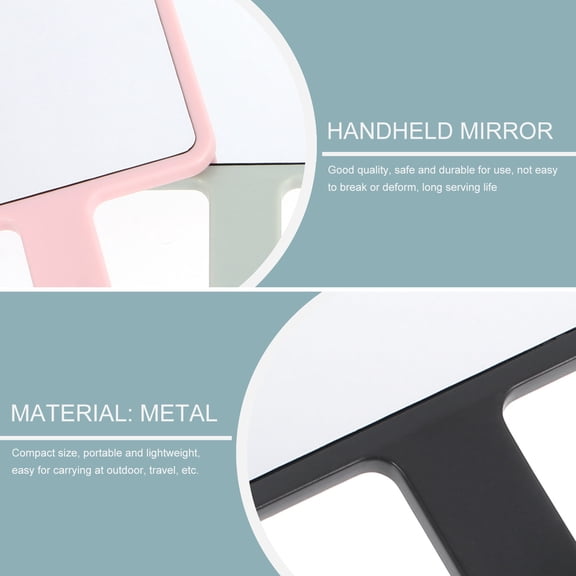 HEMOTON 6 Pcs Hand Held Makeup Mirror Makeup Mirror with Handle Travel Child 16x9cm
