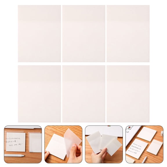 HEMOTON 6-Pack White Memo Pocket Note Pads 7.6 x 5 x 0.1 cm Office Supplies for Writing and Note Taking