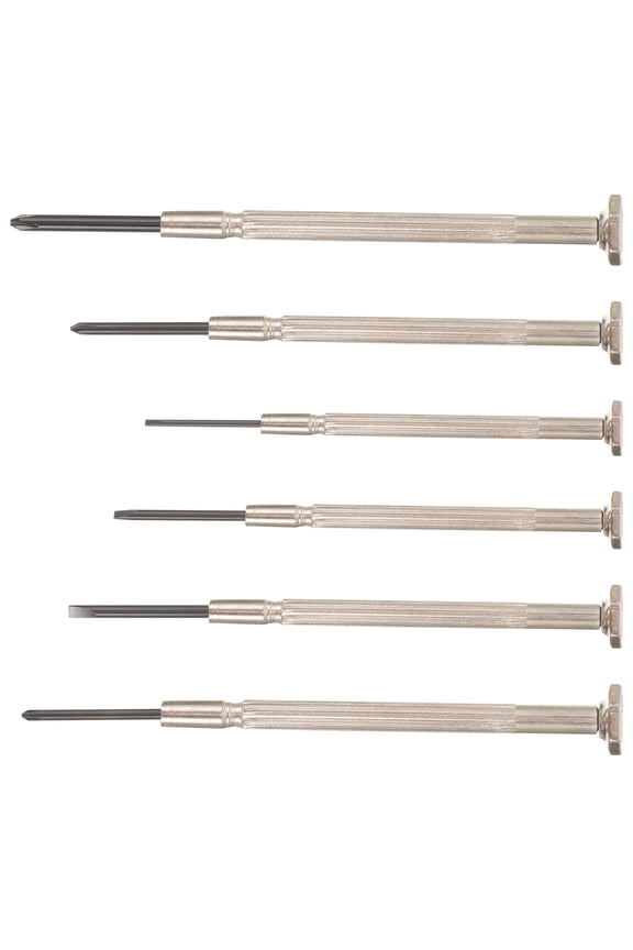 Back to School Watch Fixing Tool Kit Screwdrivers Set Silver 6pcs
