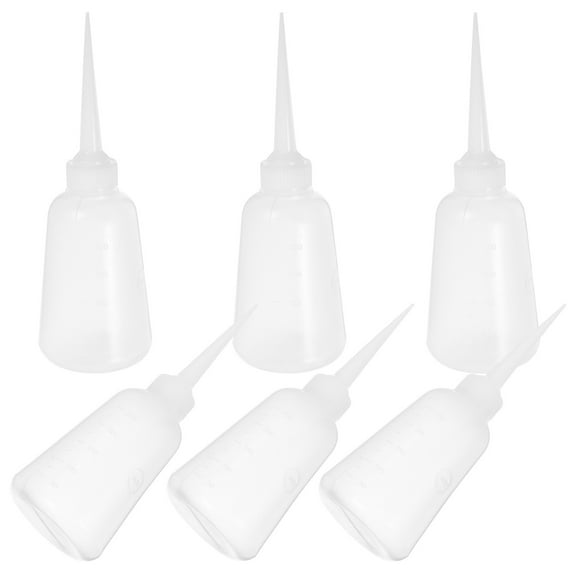 SOPOTUTU Acrylic Paint Bottles Set of 6 Transparent Plastic Containers for Art and Craft Supplies