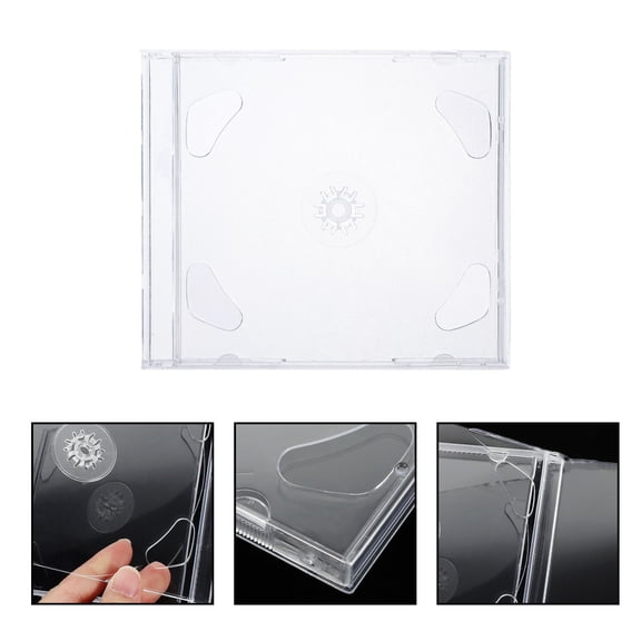 HEMOTON 6 Pcs Portable Album Storage Slim CD Case 14.40X12.60X0.60CM