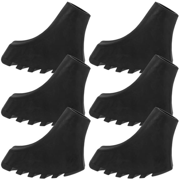 Phenofice Climbing Cane Foot Cover Tpr Black For Women Trekking 6Pcs 2.00X1.57X0.43In