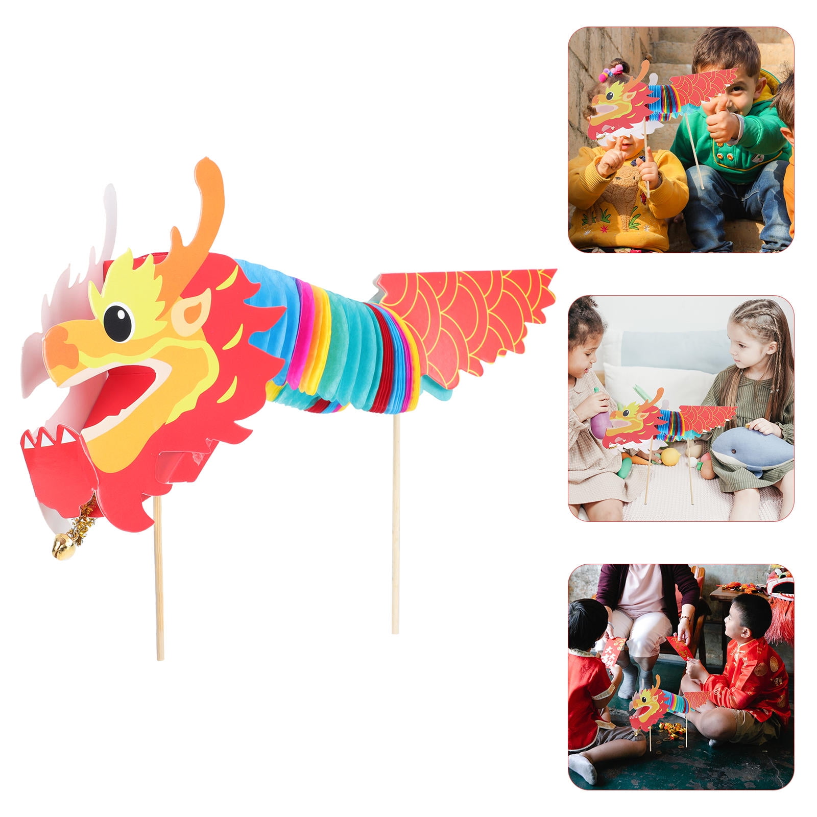 HEMOTON 6 Sets Dragon Craft Kit 3d Paper Dragons Garland Kids Toys Child  Colorful - Walmart.com, image size:1600x1600