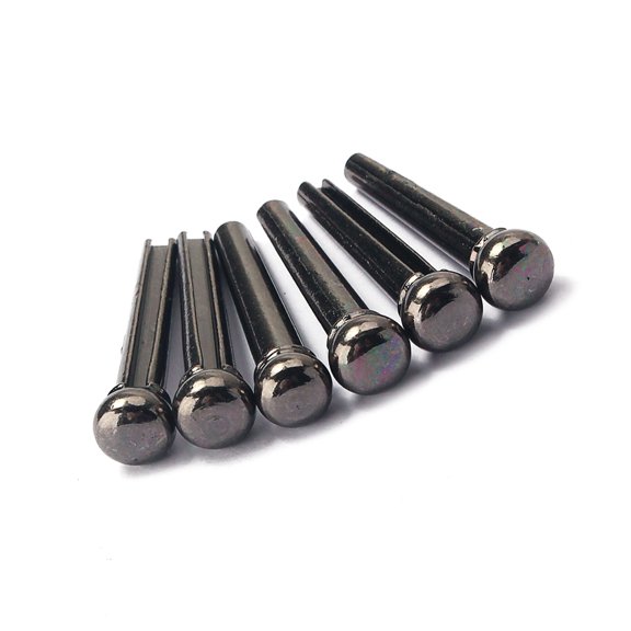 HEMOTON 6 pcs Acoustic Guitar Brass Bridge Inlaid Abalone Dot Acoustic Guitar Bridge Replacement Part (GL13)