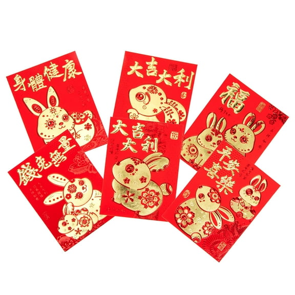 SOPOTUTU 60pcs Red Envelopes for Chinese New Year, Lucky Money Pouches and Red Paper Packets for Festival Celebrations