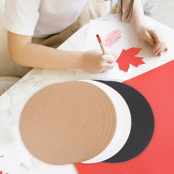 HEMOTON 60Pcs Round Graffiti Cardboard DIY Painting Decorations Drawing Hardboards