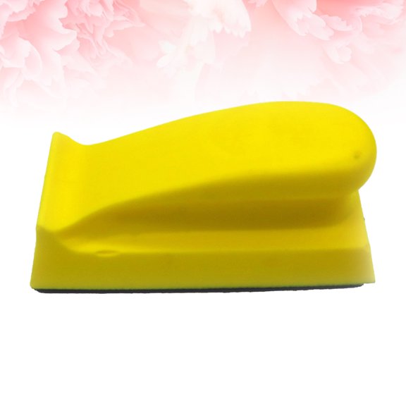 HEMOTON 66x126mm PU Manual Grinding Disc Sanding Holder Sandpaper Backing Polishing Pad Hand Block Abrasive Back Hook Loop (Yellow)
