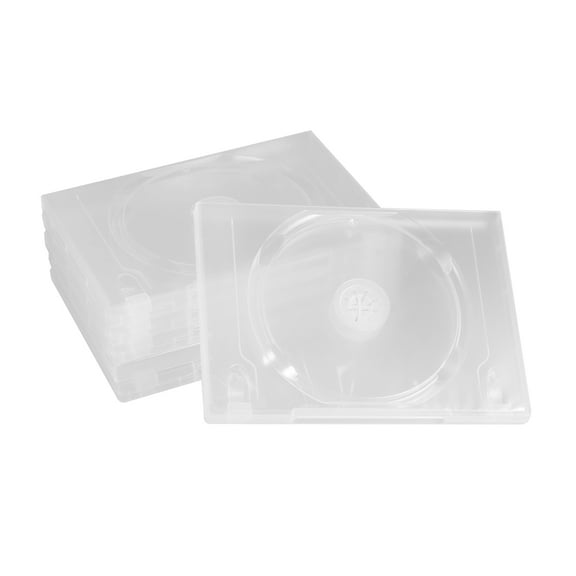 HEMOTON 6PCS Transparent CD DVD Storage Boxes Portable Double Disc Cases for Home Cinema Media Organization