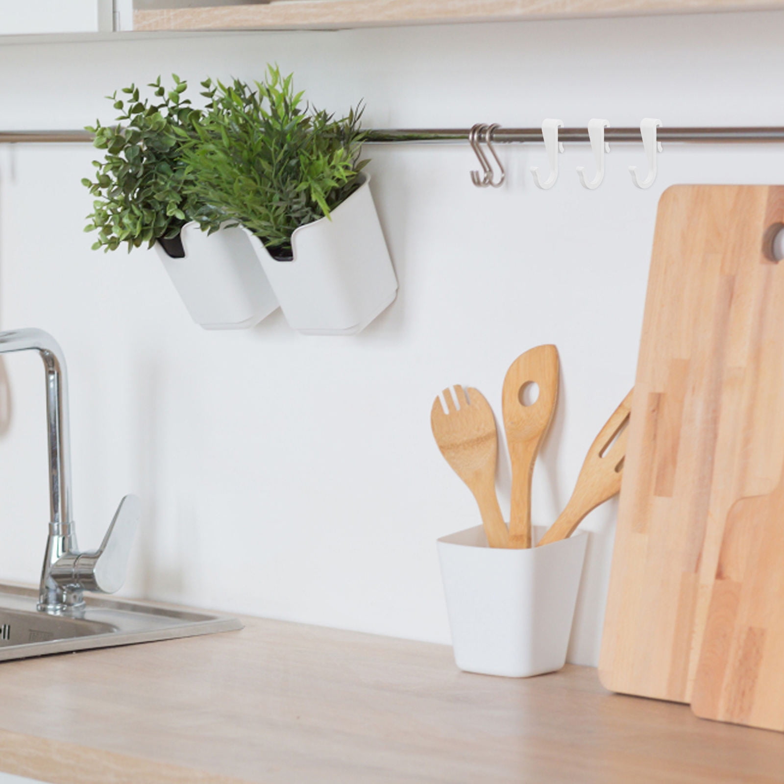 Gallery Detail: Hemoton 6Pcs Over Cabinet Door Hooks And Kitchen Wall Hooks