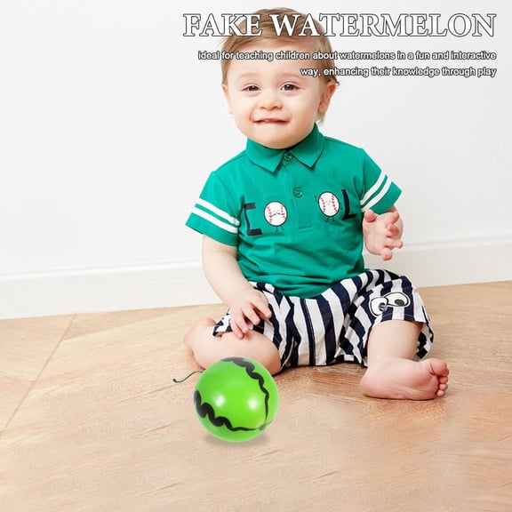 SOPOTUTU Set of 6 Lifelike Artificial Watermelon Decor, Green Foam Fruit for Home, Kitchen, Party Decoration