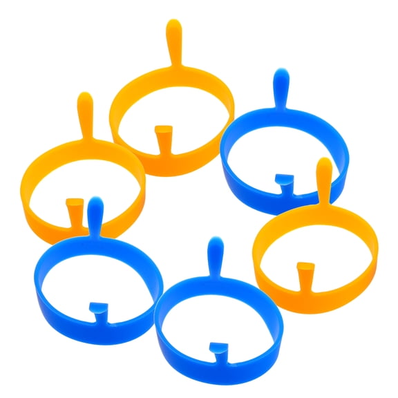 HEMOTON 6pcs Silicone Non-Stick Pancake Molds for Cooking Fried Eggs and Breakfast Sandwich Maker Set