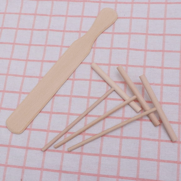 HEMOTON  7 Pcs Spatula for Eggs Pancake Wooden Rake Batter Spreader