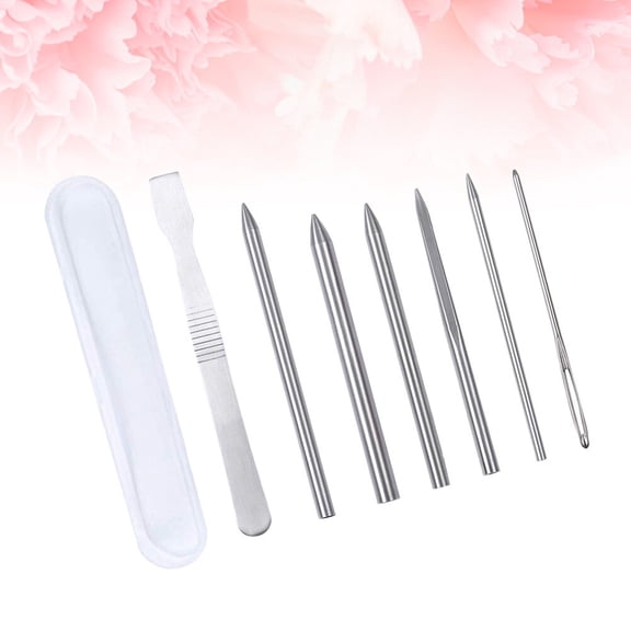 HEMOTON 7 in 1 Stitching Needle Set Leather Bracelet Lacing Weaving Needle Smoothing Tool