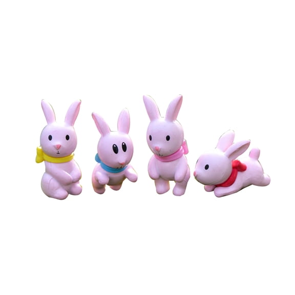 HEMOTON 8 Pcs Assorted Color Rabbit Miniature PVC Garden Decor for DIY Fairy Garden and Scenery Decoration