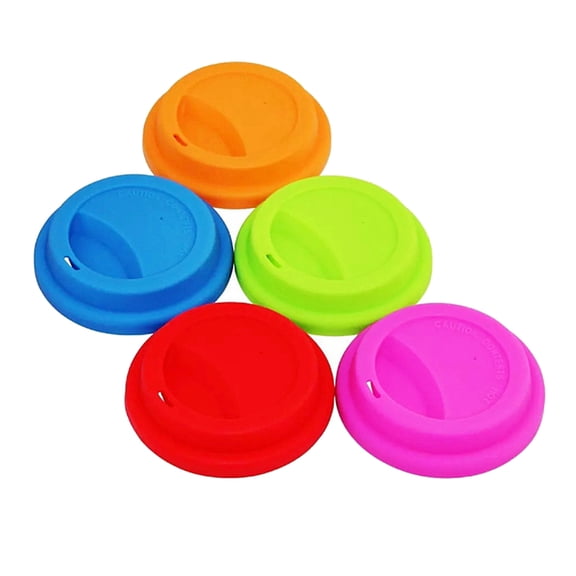 HEMOTON  8 Pcs Can Coffee Silicone Cup Lid Summer Drink Cover Spill-proof