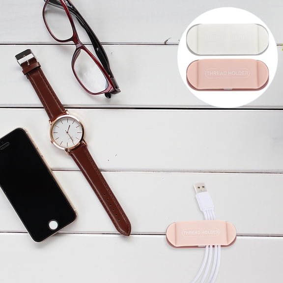 HEMOTON 8 Pcs Power Cord Sorting Hook Desk Line Cell Phone Charger Holder Wire Holders for Cords Pink