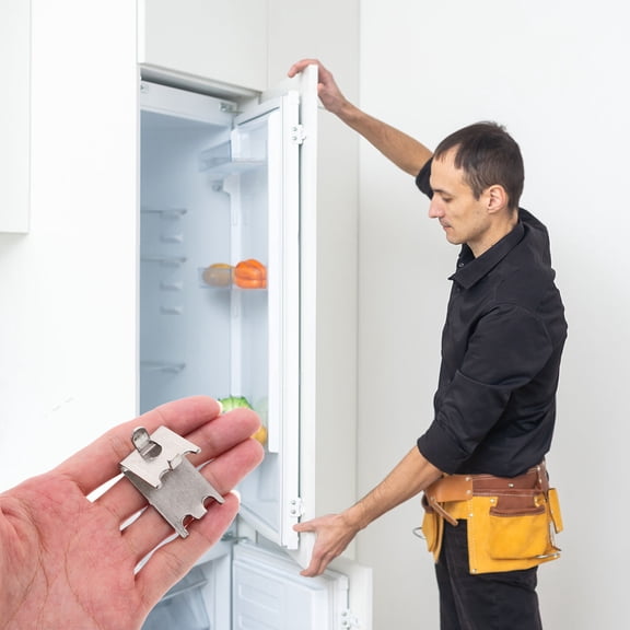 SOPOTUTU 8Pcs Refrigerator Shelf Clips Durable Freezer Shelf Bracket Silver for Households