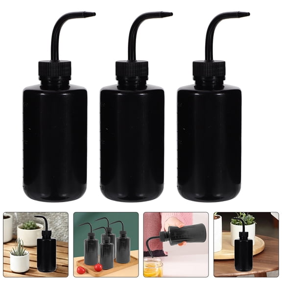 DEEPCRAFF Plastic Watering Bottles 8Pcs, Sturdy Squeeze Bottle for Gardening, Black