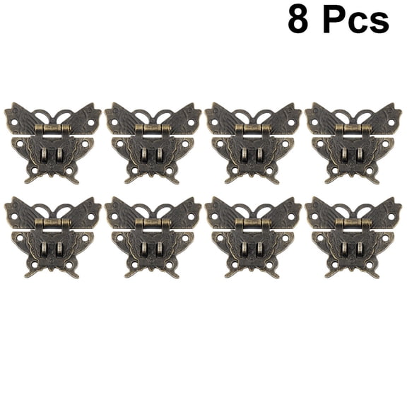 RENACLIPY Drawer Lock Buckle Brass Metal Buckle Dark Brown 8Pcs Retro Design