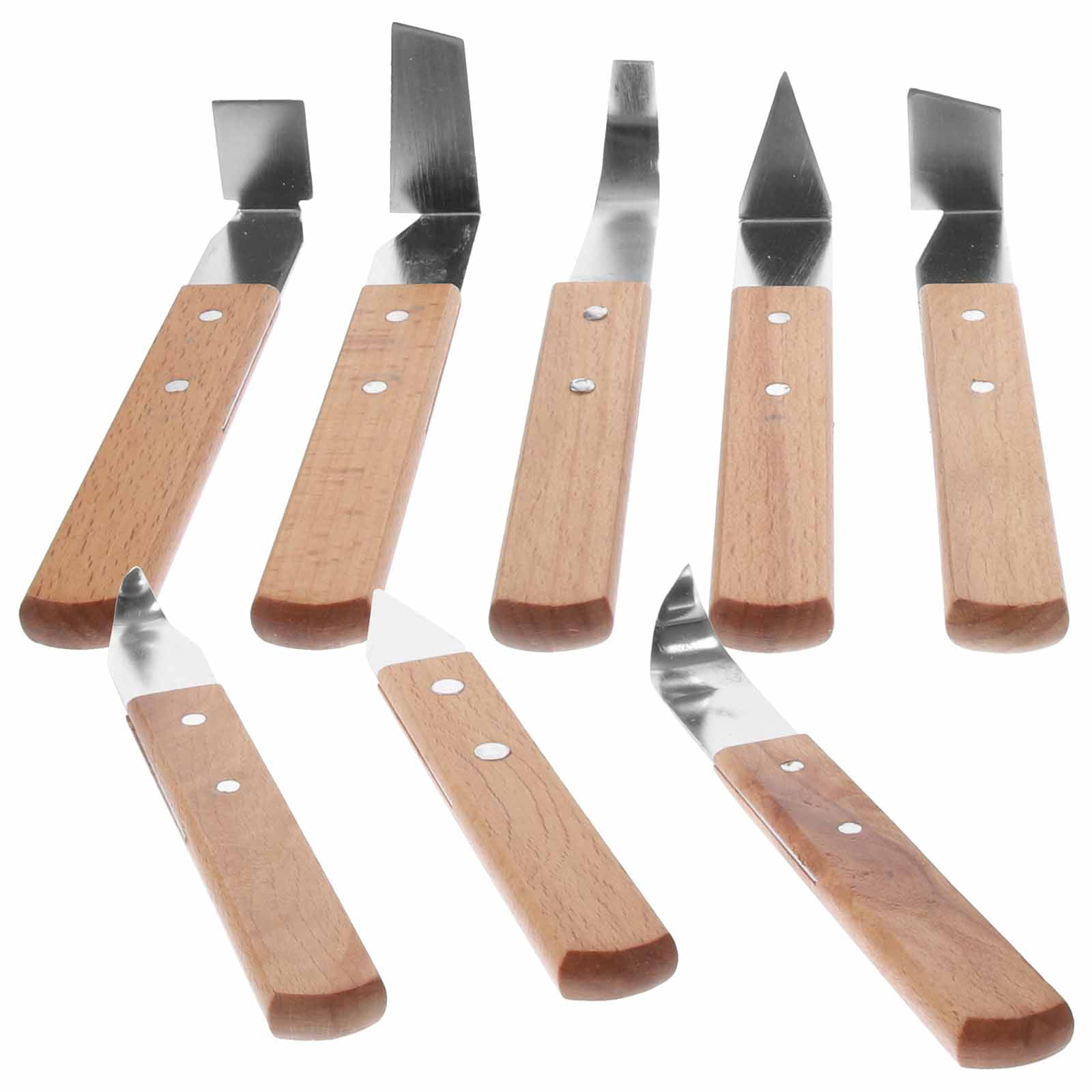 HEMOTON 8-Piece Clay Sculpture Tool Set with Wooden Handles, Stainless Tools for Ceramic Art, Black