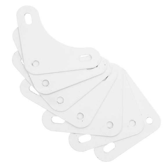 HEMOTON 8pcs Metal Corner Brackets for Wood Stainless Steel L Brackets White Angle Brackets for Furniture Heavy Duty Corner Braces Decorative Corner Brackets for Shelves