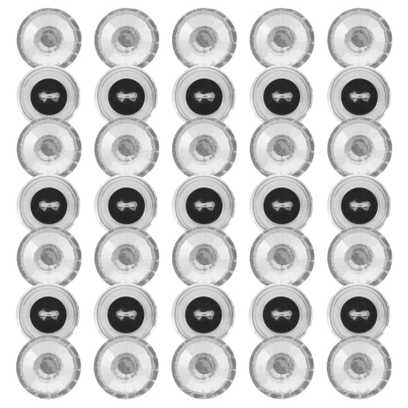 HEMOTON Acrylic Buttons with Metal Ring for Decoration Silver Color Wide Usage in DIY Craft Projects 50 Pieces